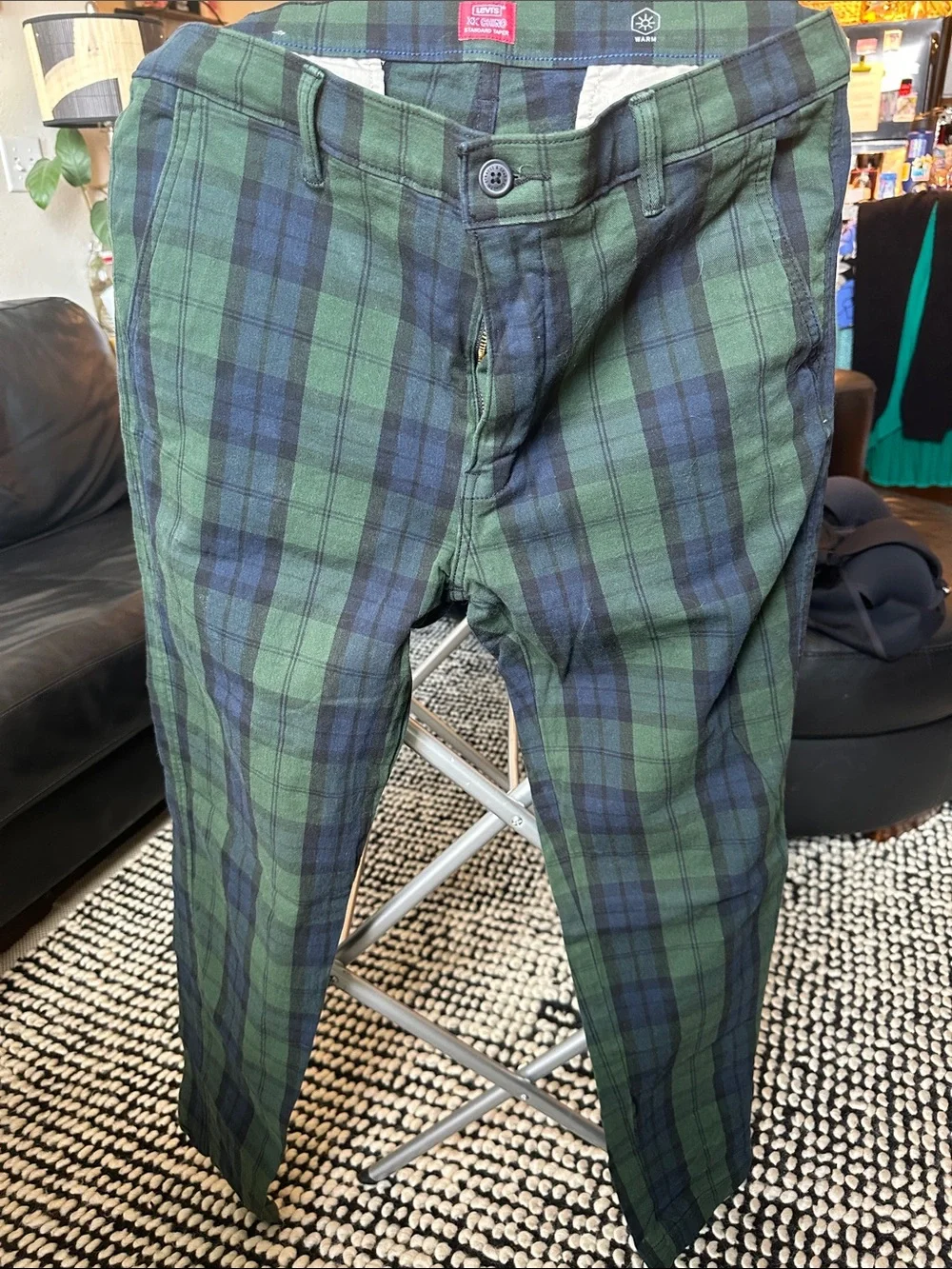 Levi's XX Chino Standard Taper Green Plaid Men's Pants